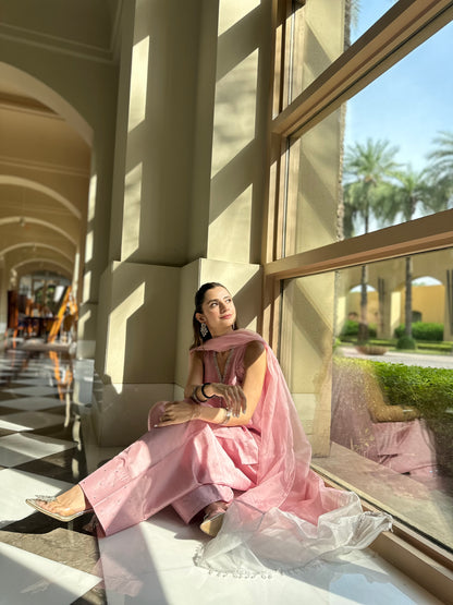 Abeer- Blush Pink Farshi Suit Set
