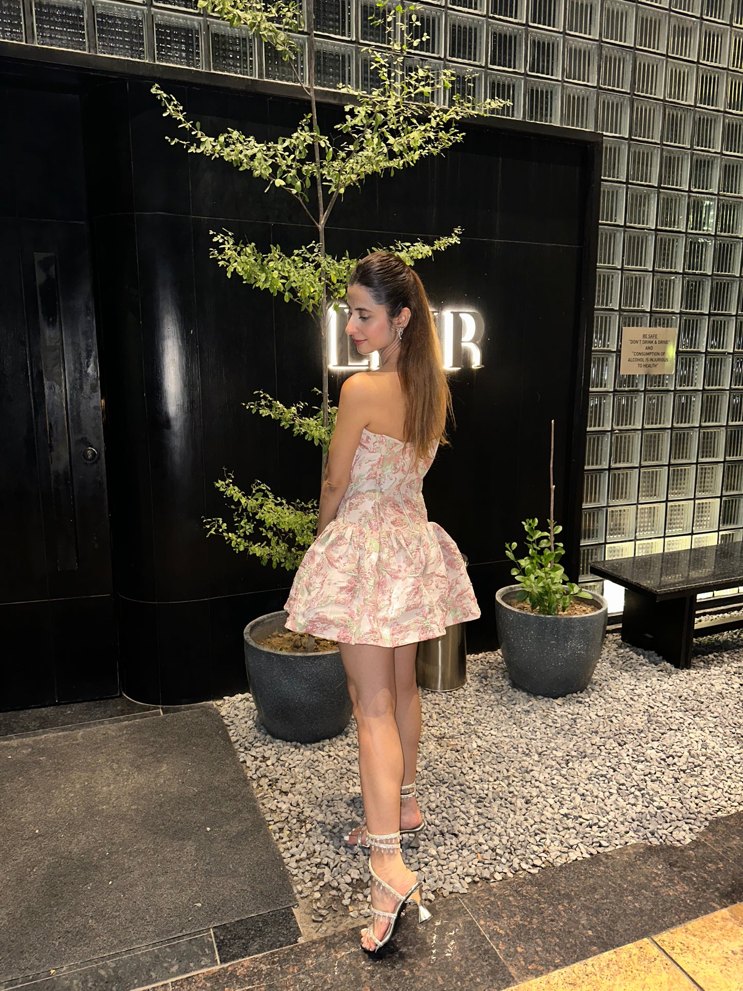 Ethereal Bloom Jacquard Mini Dress