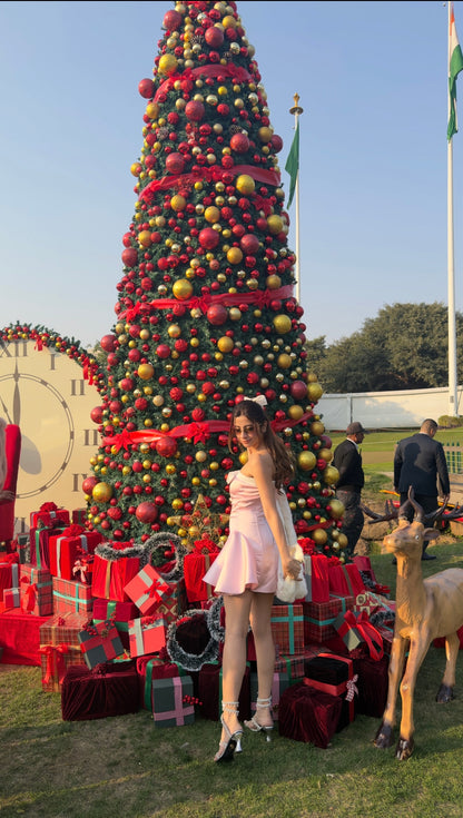 Blush Belle Satin Bow Mini Dress