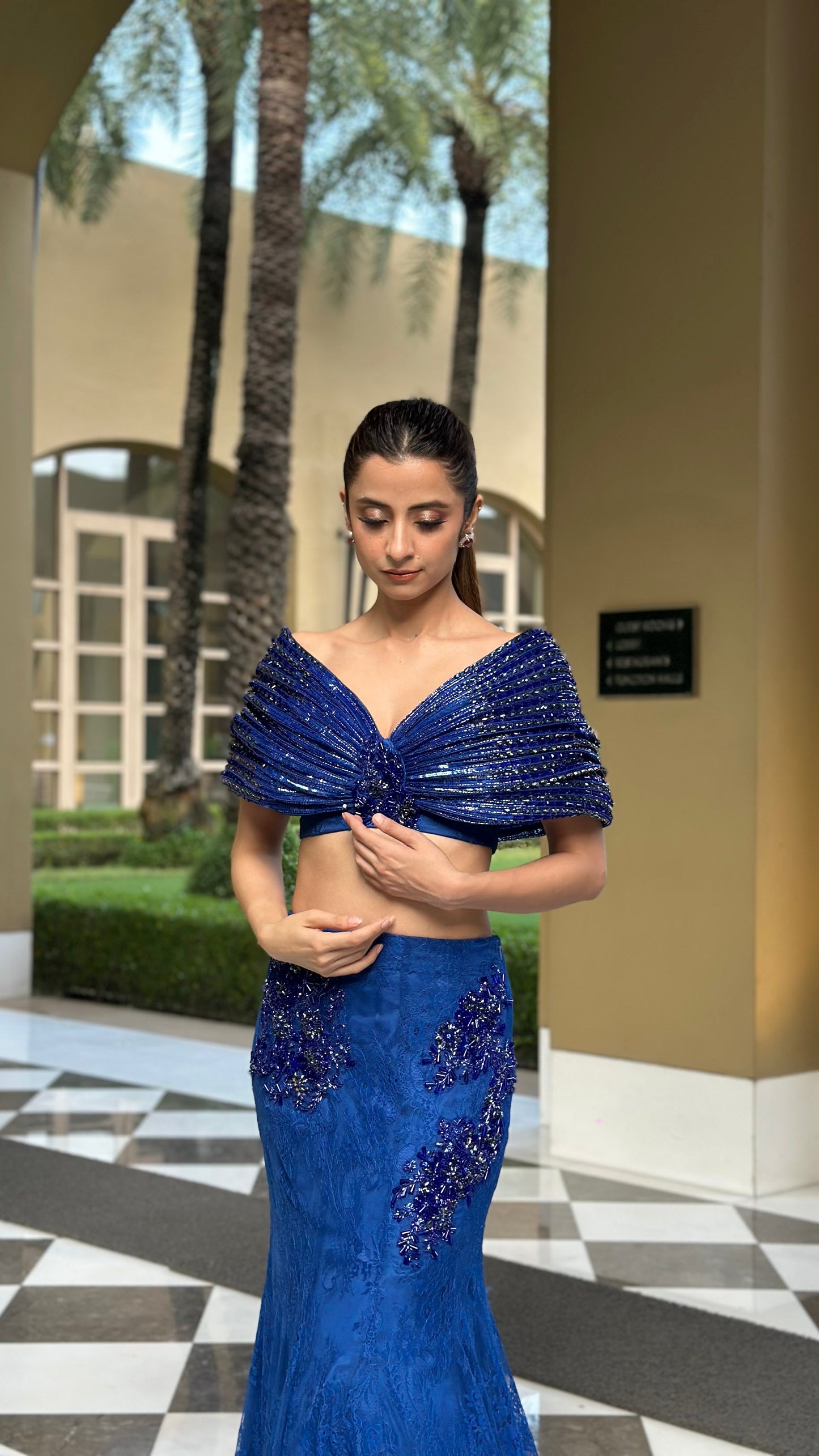 Sapphire Rhapsody – beaded coord set