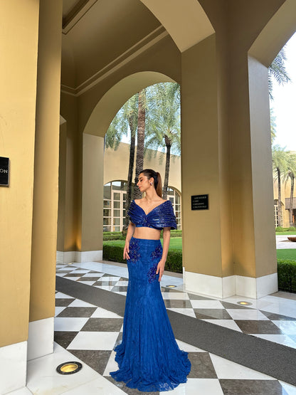 Sapphire Rhapsody – beaded coord set