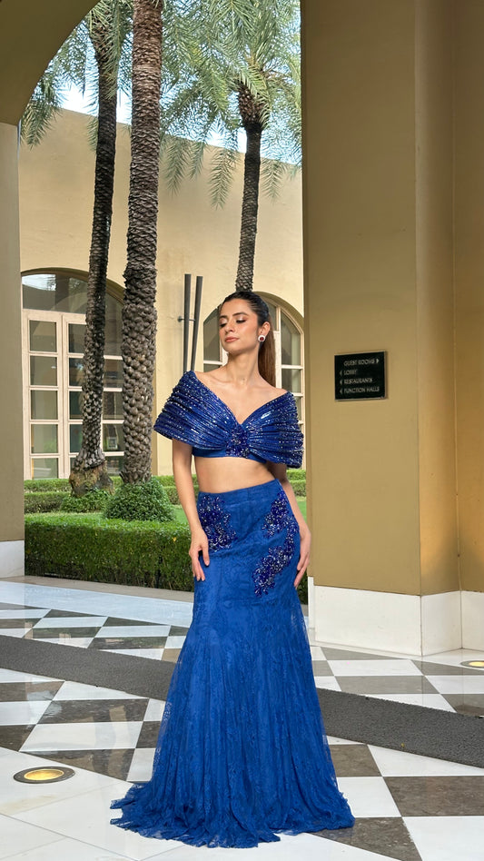 Sapphire Rhapsody – beaded coord set