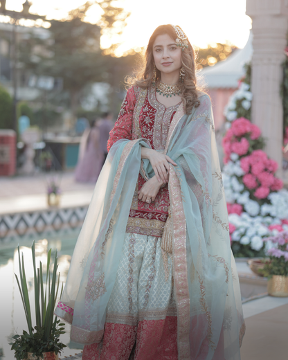 Noor e zardosi sharara set