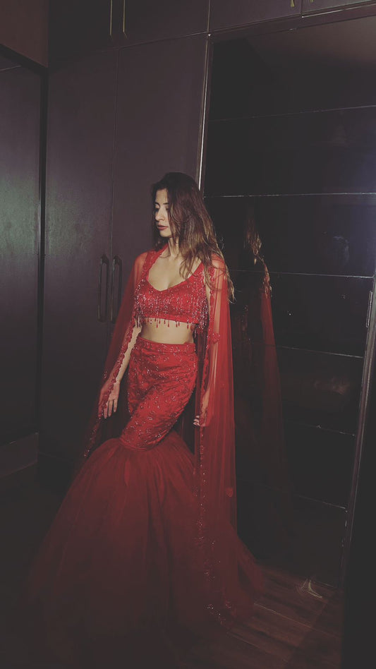 Scarlet Elegance Lehenga